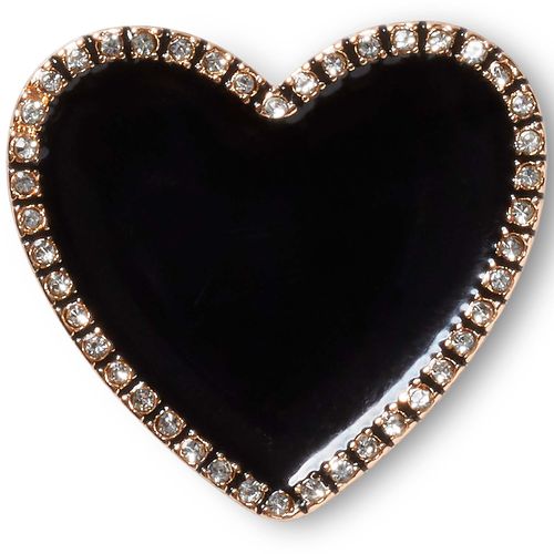 Jibbitz™ Black Heart With Gold Outline