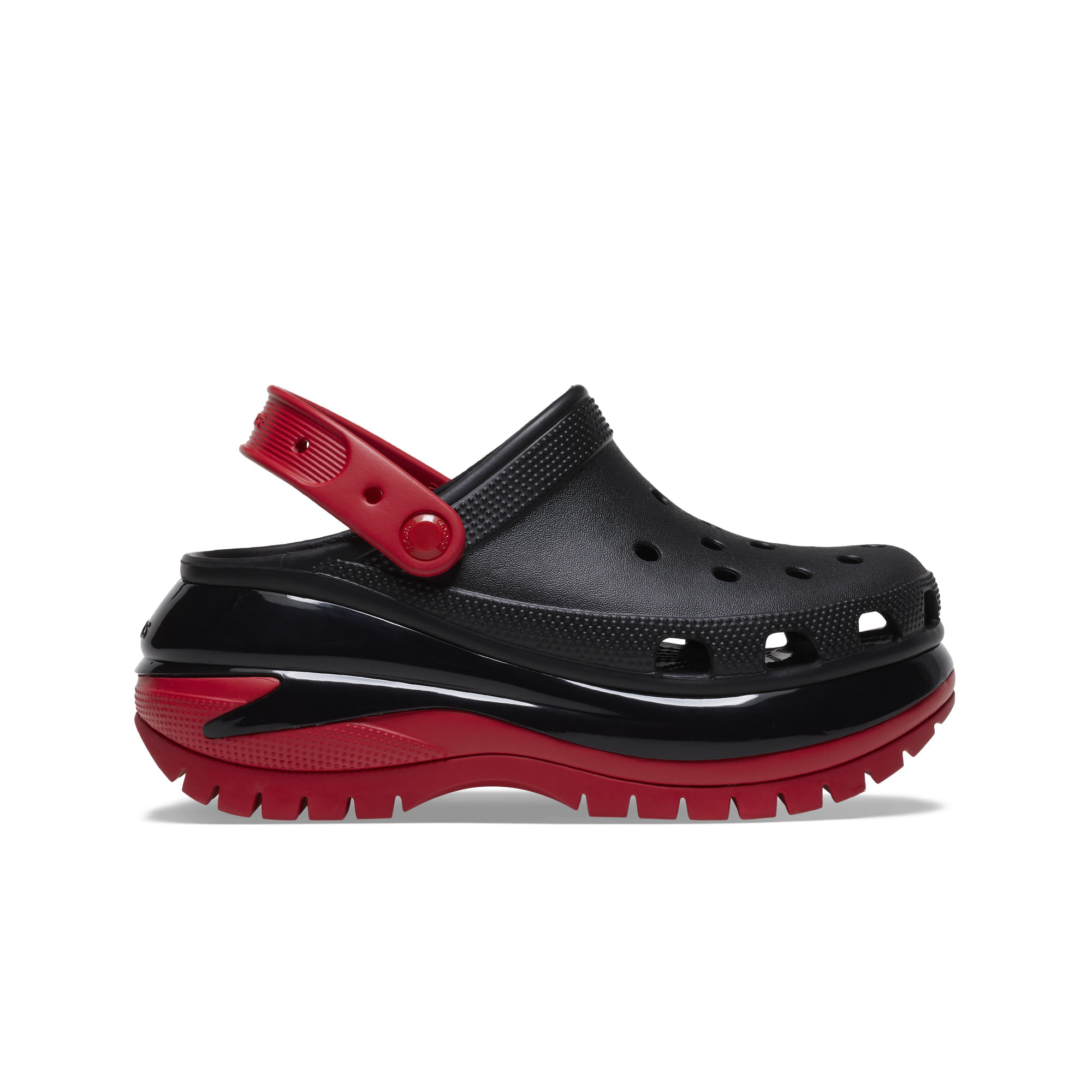 Crocs negras con online plataforma